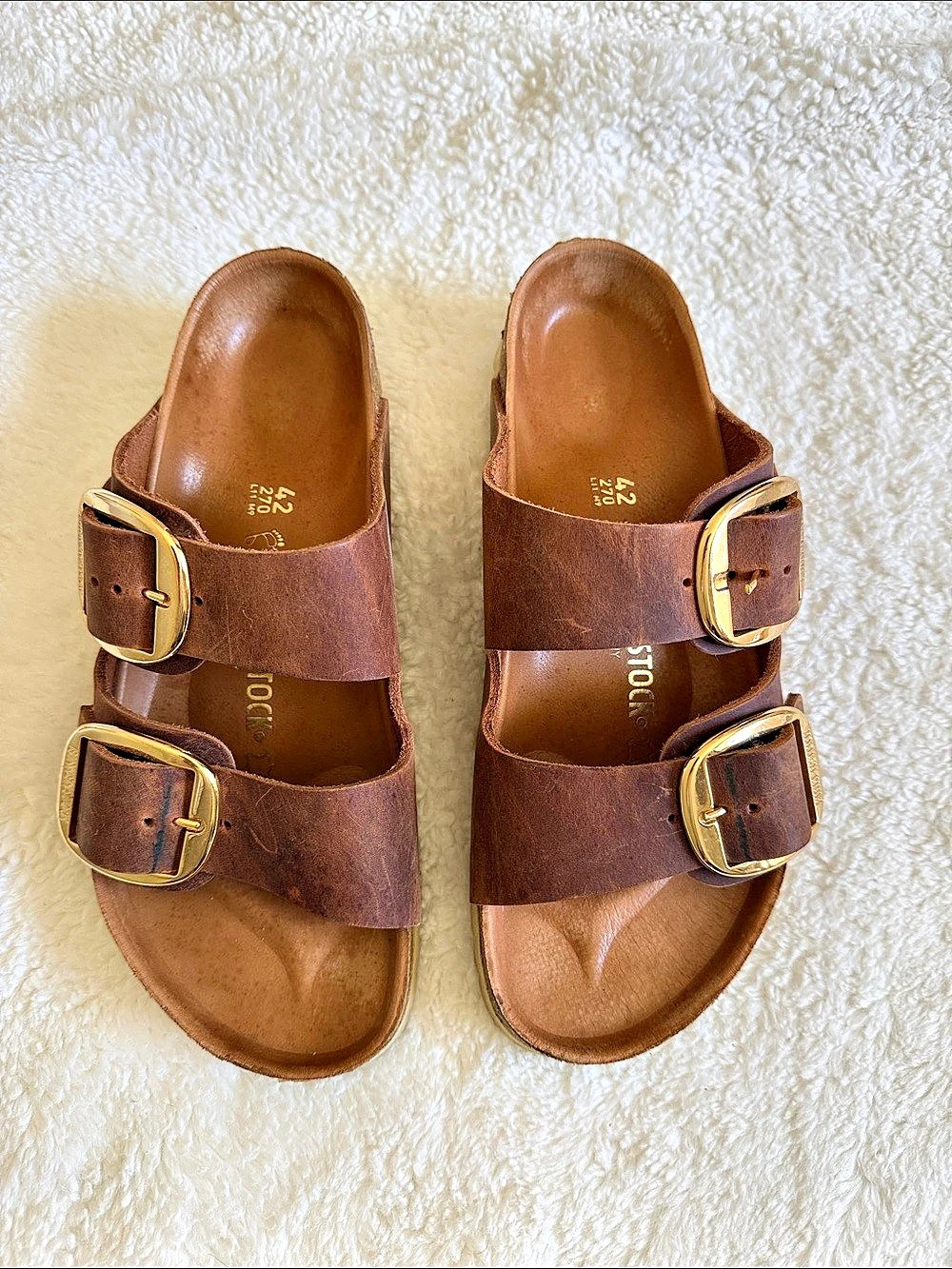 Birkenstock Arizona Big Buckle Oiled Leather Brown Sandals